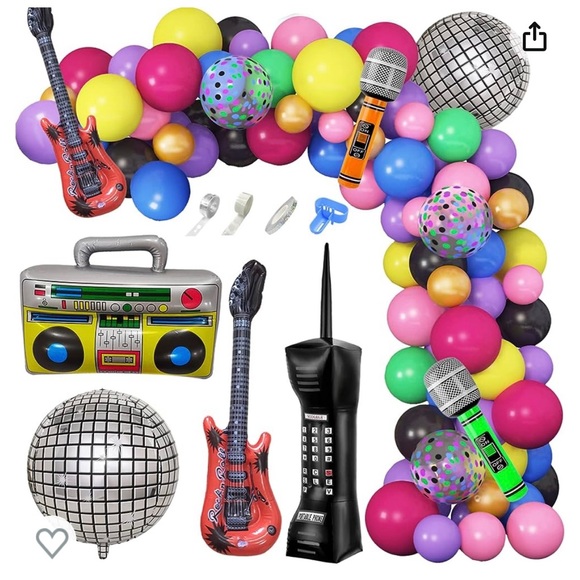 80s/90s Theme Balloon Arch Decor - Picture 1 of 6